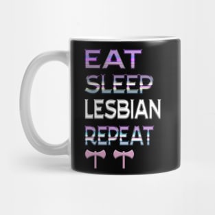 Eat sleep lesbian repeat Mug